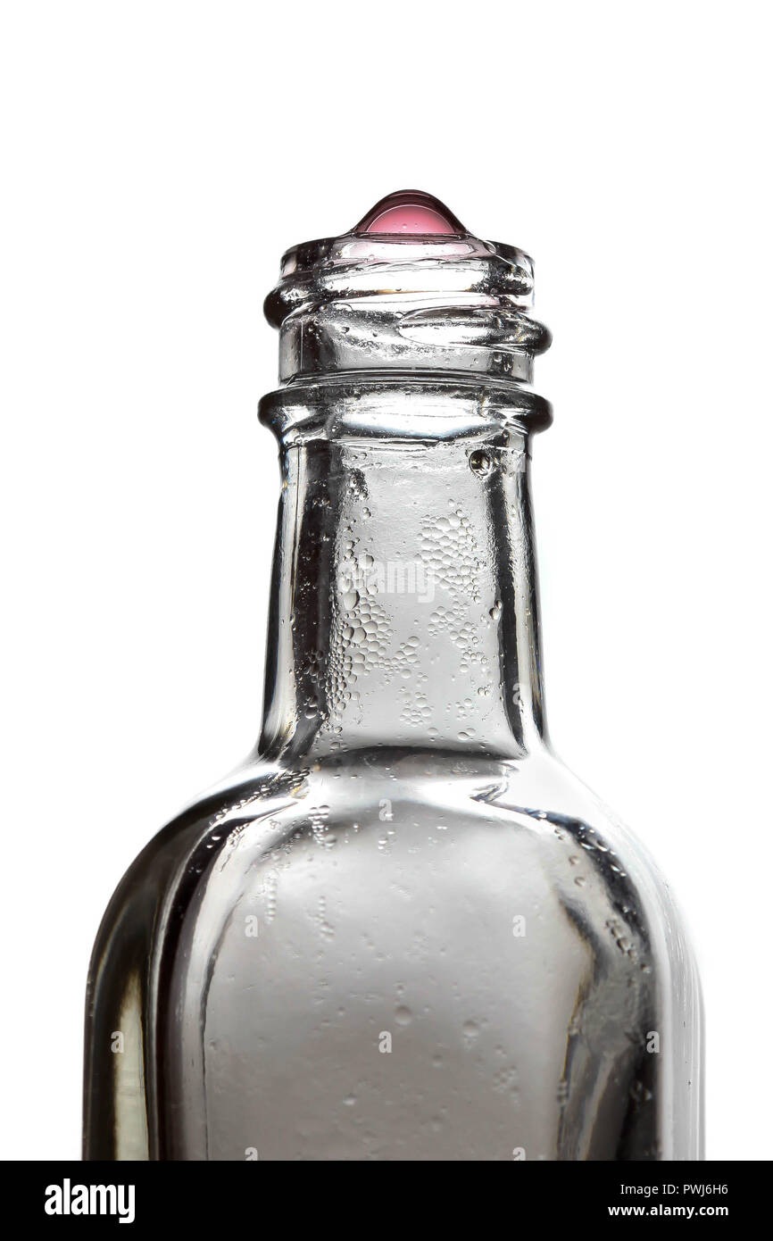 Bottle with liquid drip Stock Photo