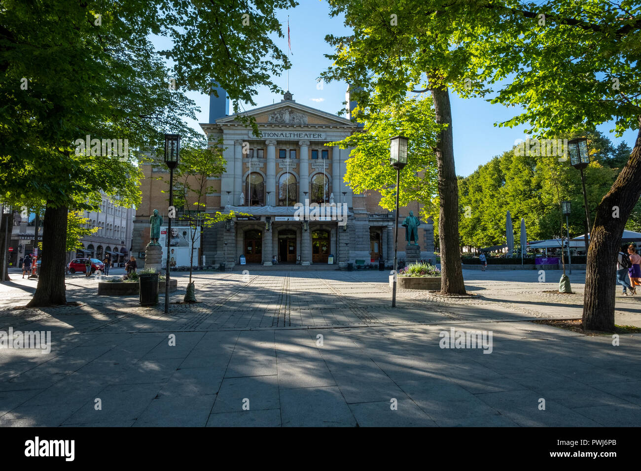 The National Theatre in Oslo city,Norway Stock Photo