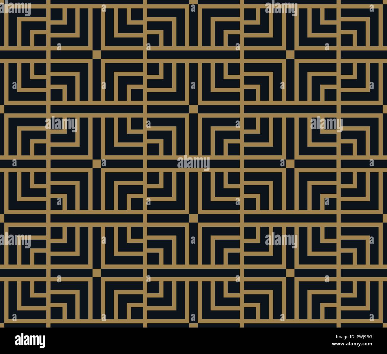 Abstract square geometric pattern with lines. seamless vector gold ...