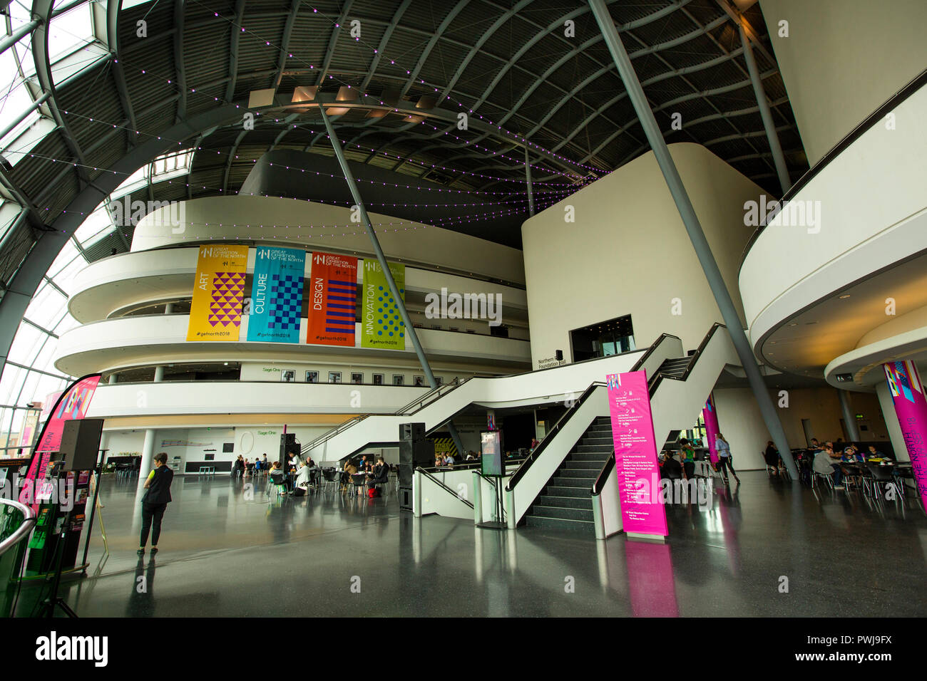 UK, England, Tyneside, Gateshead, Sage Centre lobby interior Stock Photo