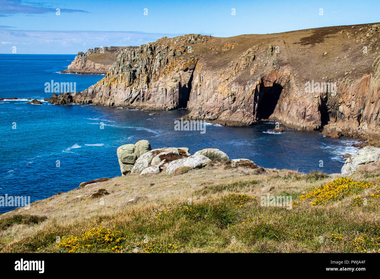 Cliff Top View, Carn Les Boel, Rugged Coastline Detail; Cornish Coast