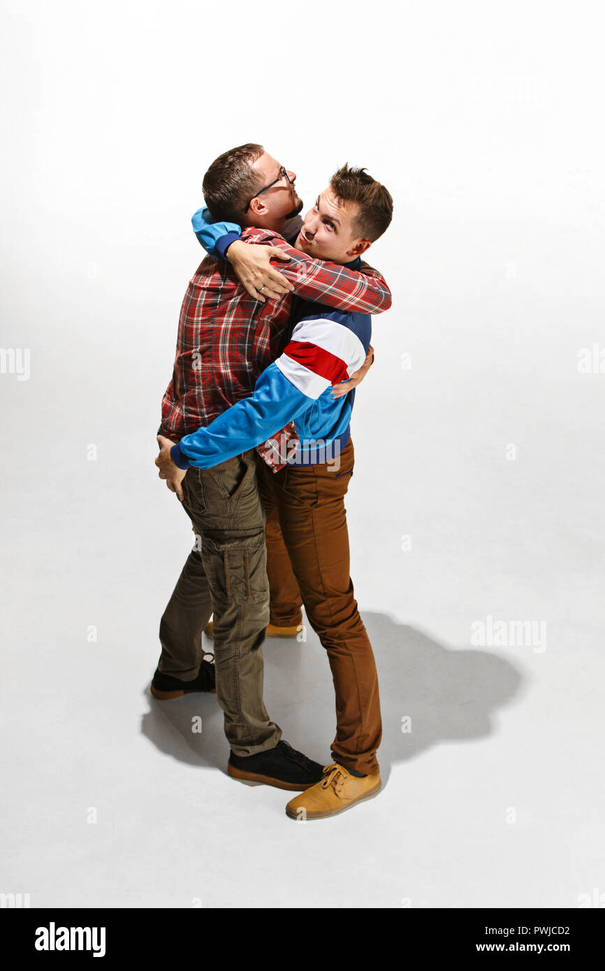 2 men hugging