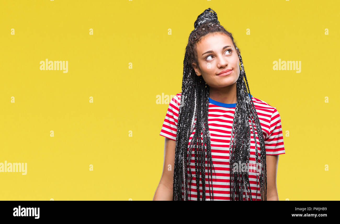 Young Braided Hair African American Girl Over Isolated Background