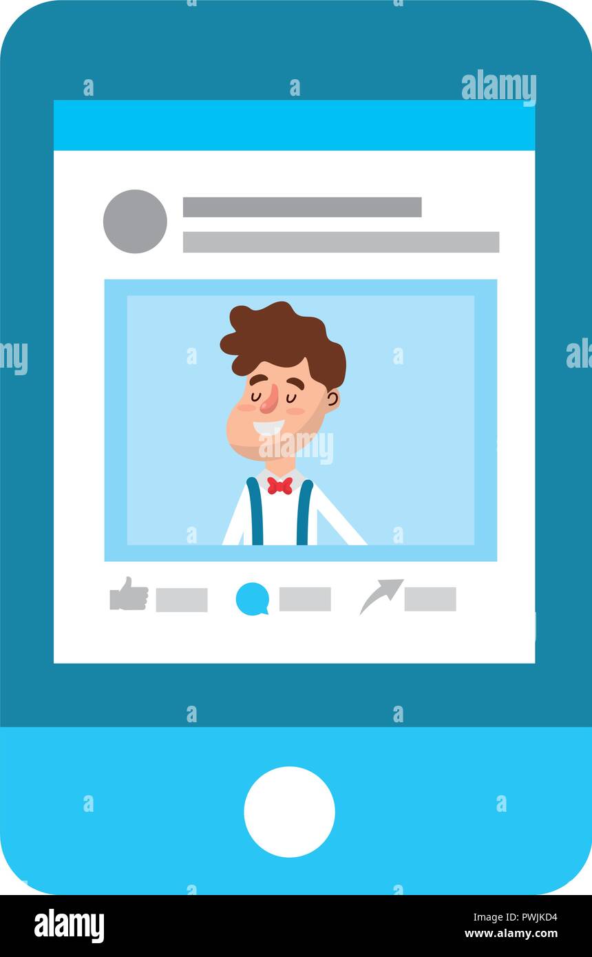 Profile Blog Cartoon Instagram profile page Stock Vector Images - Alamy