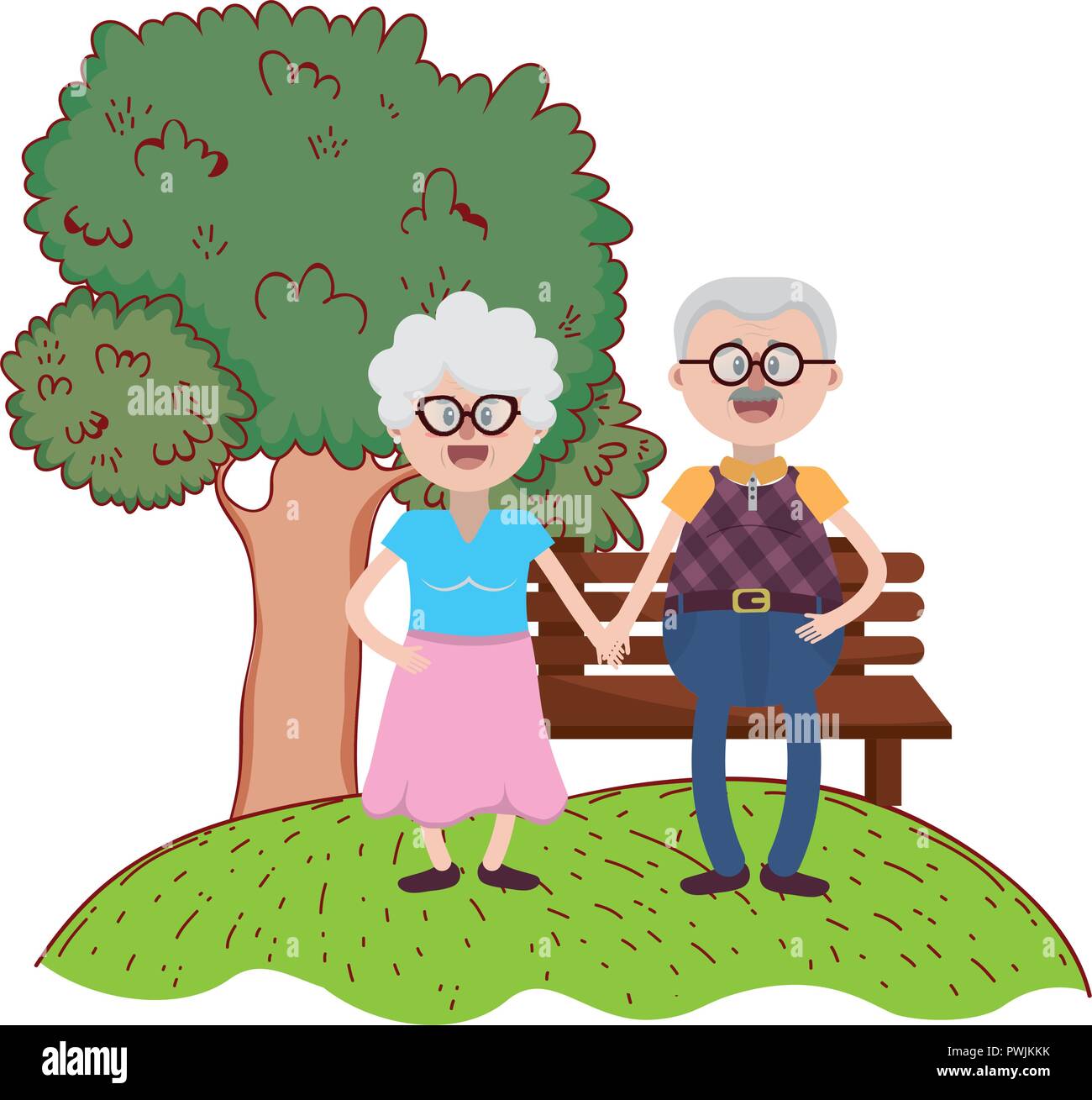 Old couple enjoying park Cut Out Stock Images & Pictures - Alamy