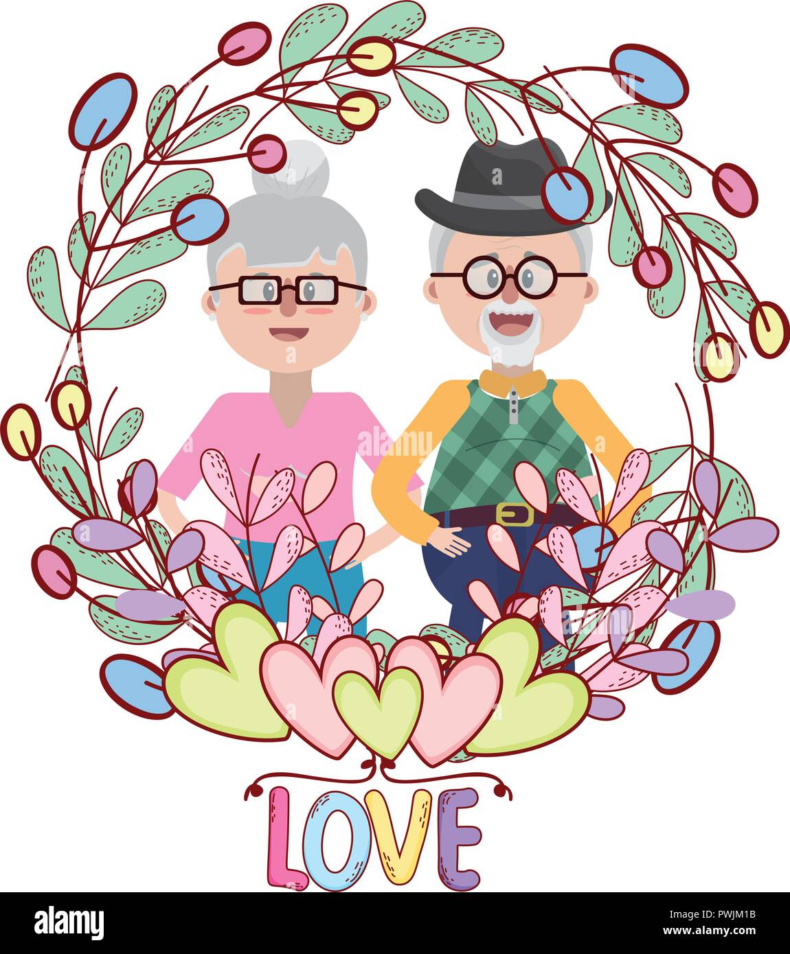 elderly couple portrait cartoon Stock Vector Image & Art - Alamy