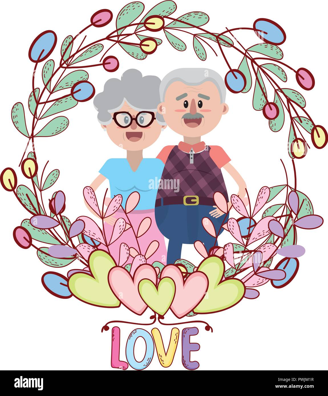 elderly couple portrait cartoon Stock Vector Image & Art - Alamy