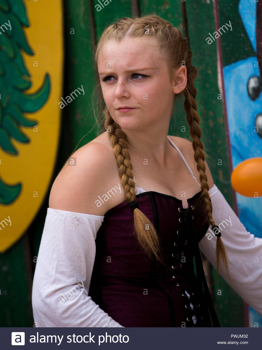 One Of Many Women Dressed In Period Costume At The Renaissance