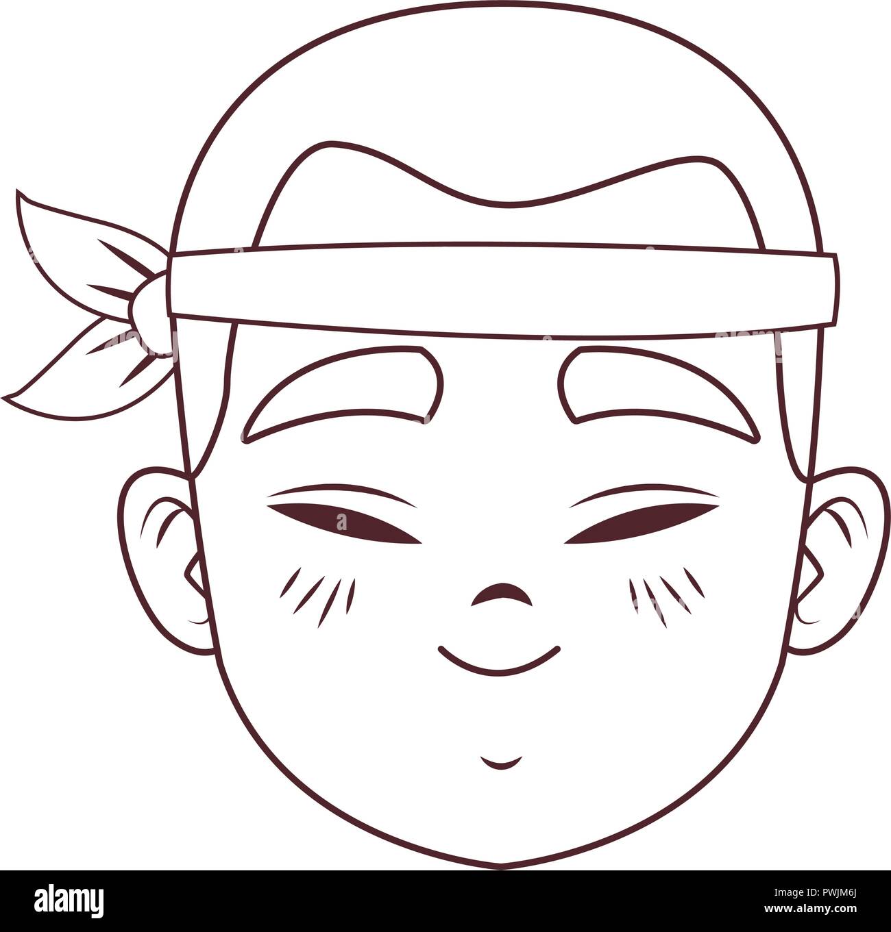 Young and happy asian man cartoon in black and white vector illustration  graphic design Stock Vector Image & Art - Alamy