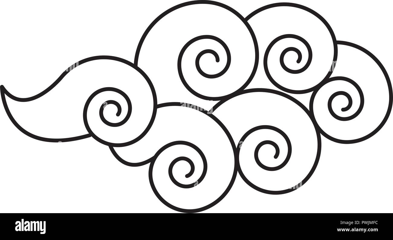 Cloud cartoon isolated in black and white vector illustration graphic ...