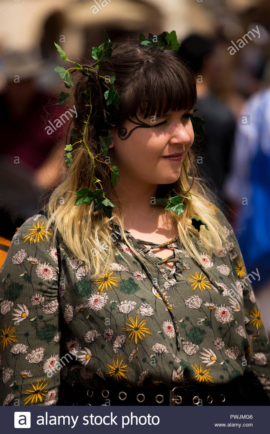 One Of Many Women Dressed In Period Costume At The Renaissance