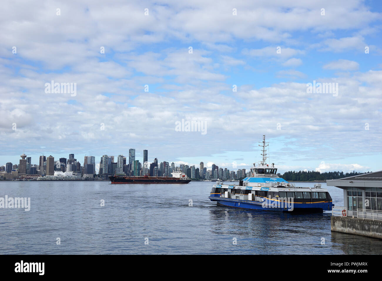 Seabus on the way to downtown Vancouver from the North Shore, Vancouver, BC, Canada Stock Photo