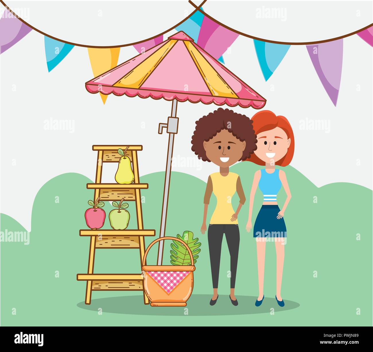 friends enjoying nature Stock Vector Image & Art - Alamy