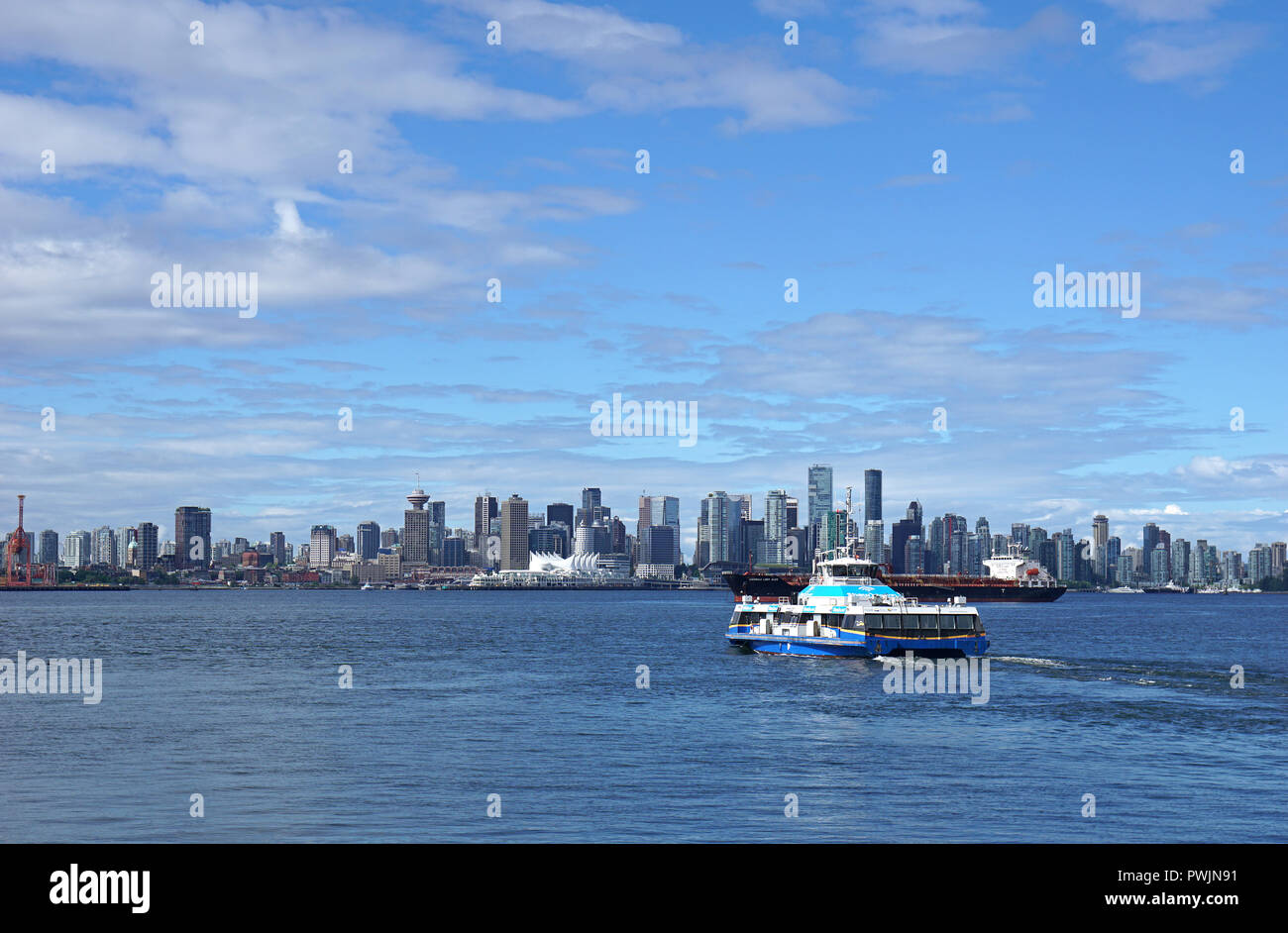 Seabus on the way to downtown Vancouver from the North Shore, Vancouver, BC, Canada Stock Photo