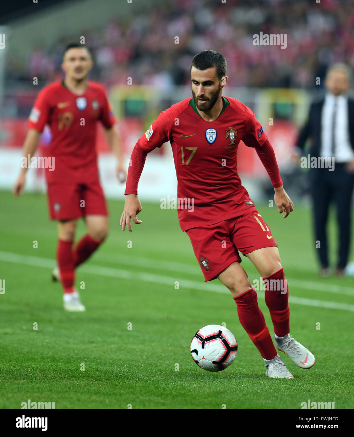 CHORZOW, POLAND - OCTOBER 11, 2018: UEFA Nations League Poland and Portugal o/p: Rafa Silva (Portugal) Stock Photo