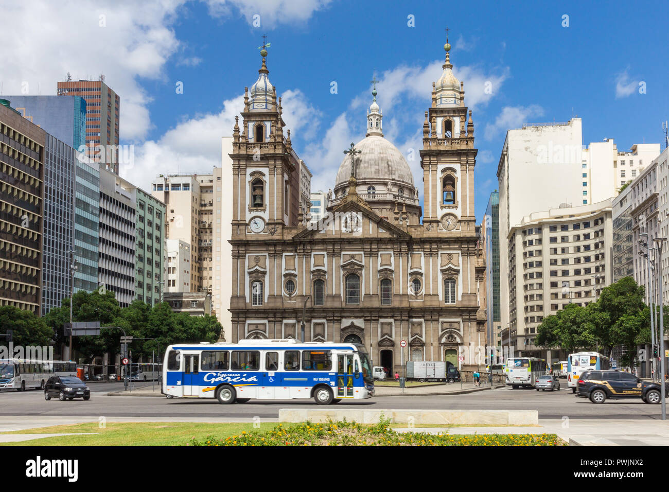 Nossa Senhora da Candelária Church in Rio de Janeiro, Brazil, South America Stock Photo