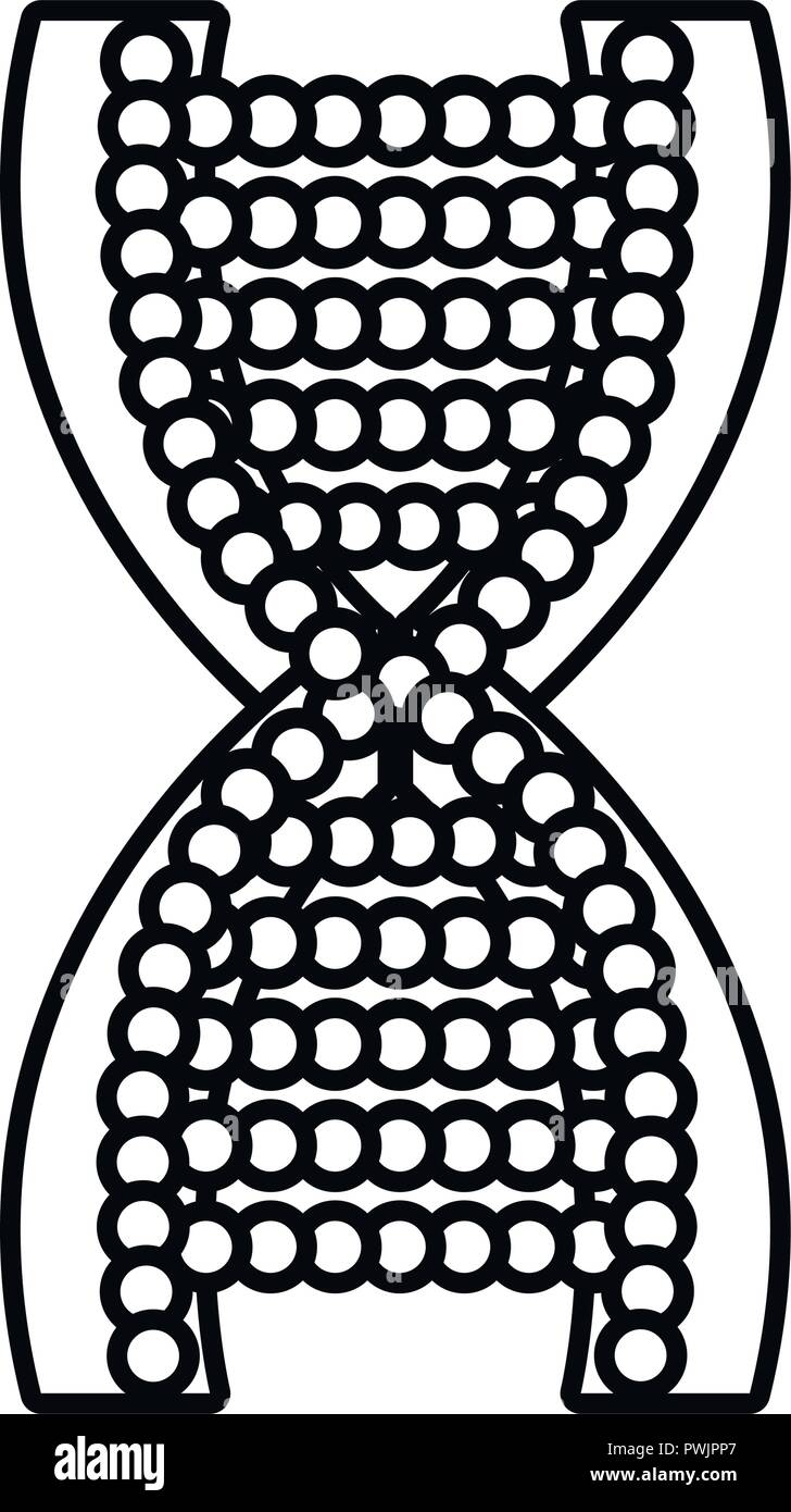 dna molecule structure science genetic outline vector illustration ...