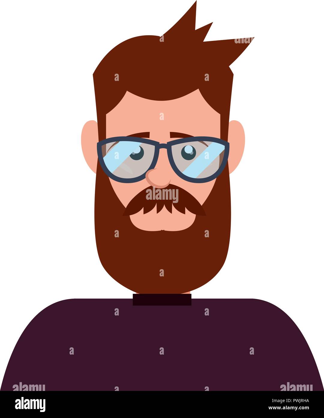 hipster man portrait character model vector illustration Stock Vector ...