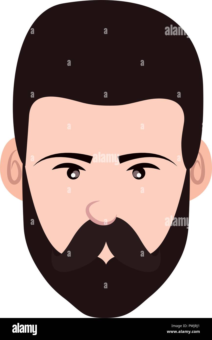 hipster face man on white background vector illustration Stock Vector ...
