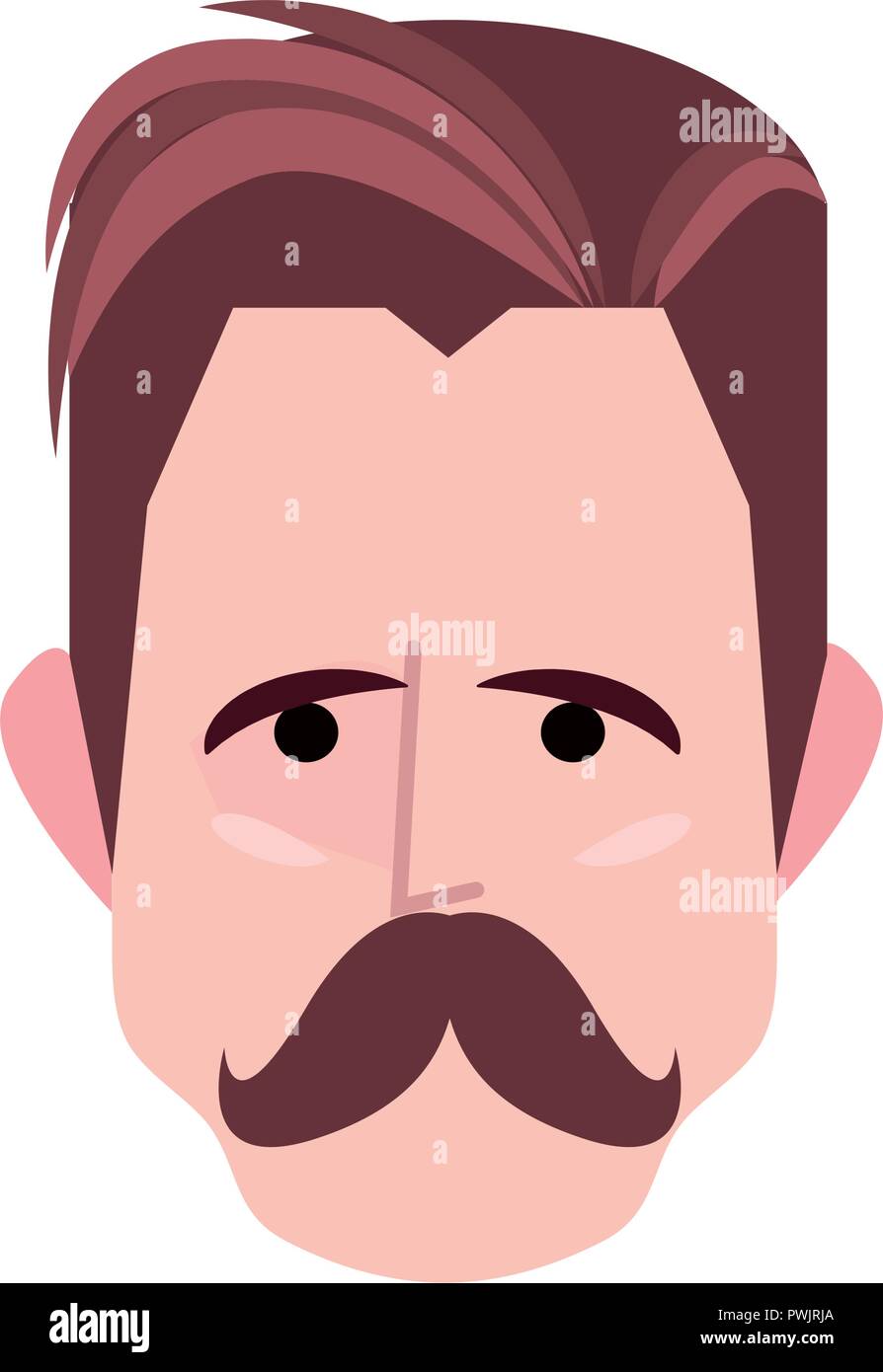 hipster face man on white background vector illustration Stock Vector ...