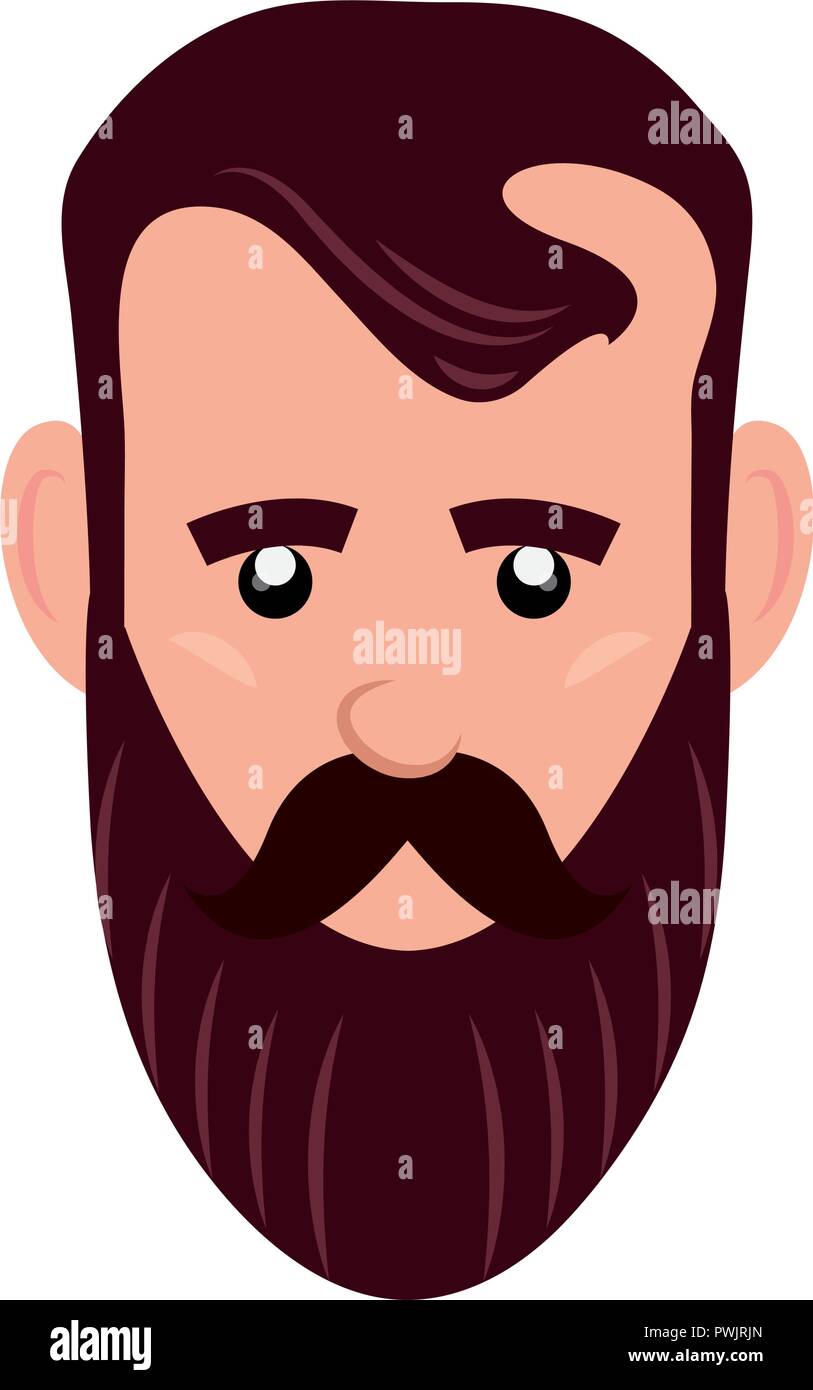 hipster face man on white background vector illustration Stock Vector ...