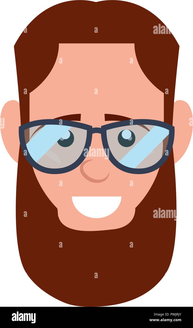hipster face man on white background vector illustration Stock Vector ...