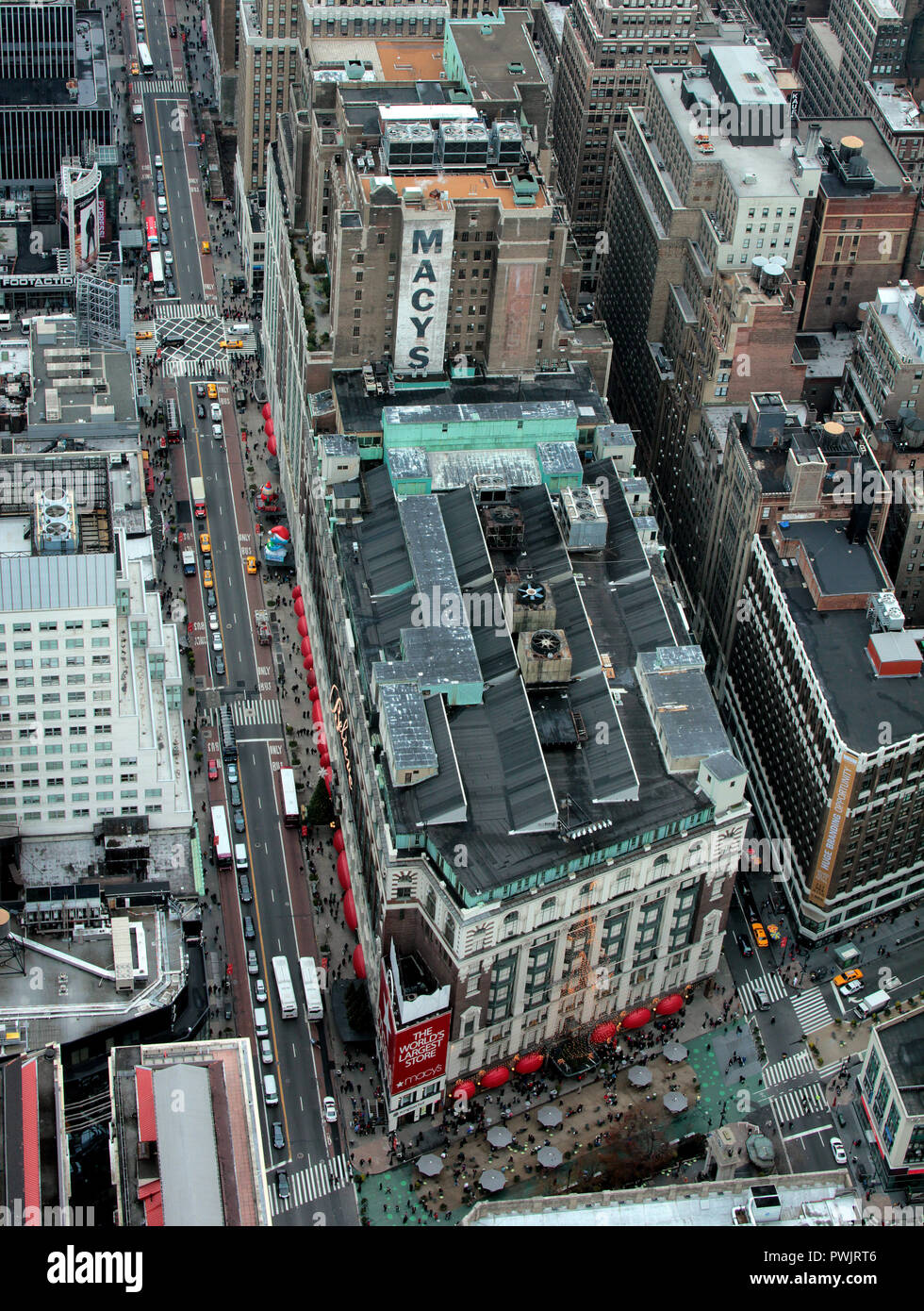 Looking down on MACYS, the largest store in the world, from the top of