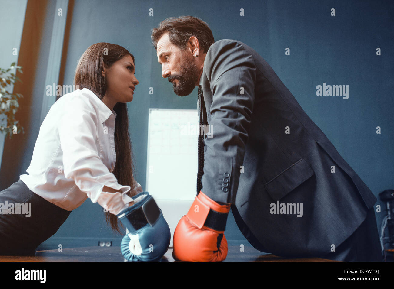 Business woman fighter ready hi-res stock photography and images - Alamy