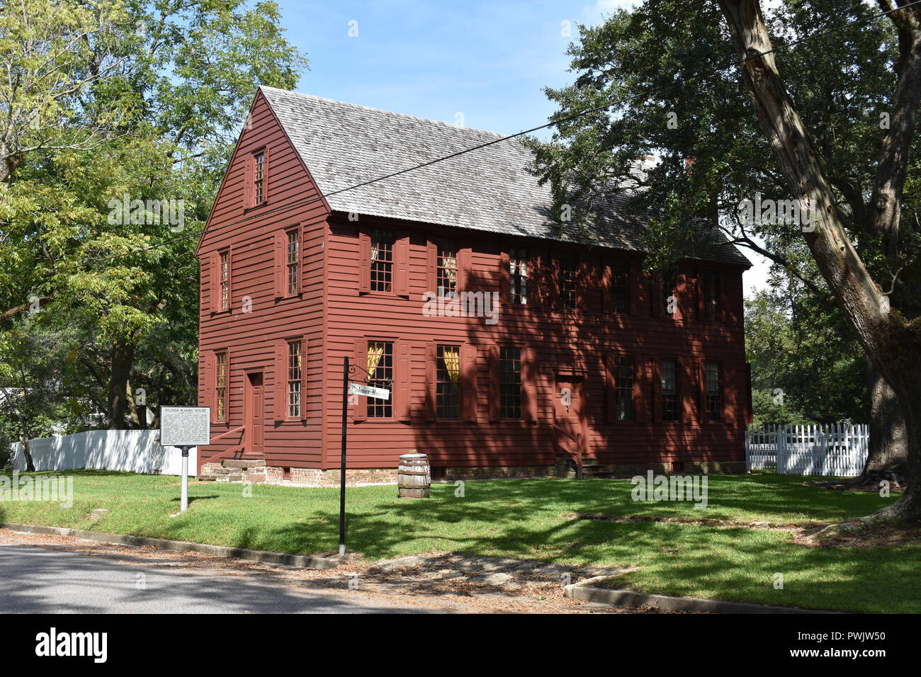 The PalmerMarsh House located in historic Bath, North Carolina Stock