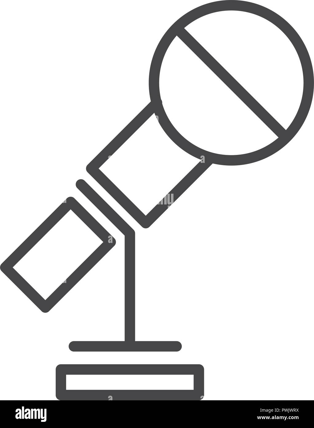 Microphone radio device in black and white vector illustration graphic ...