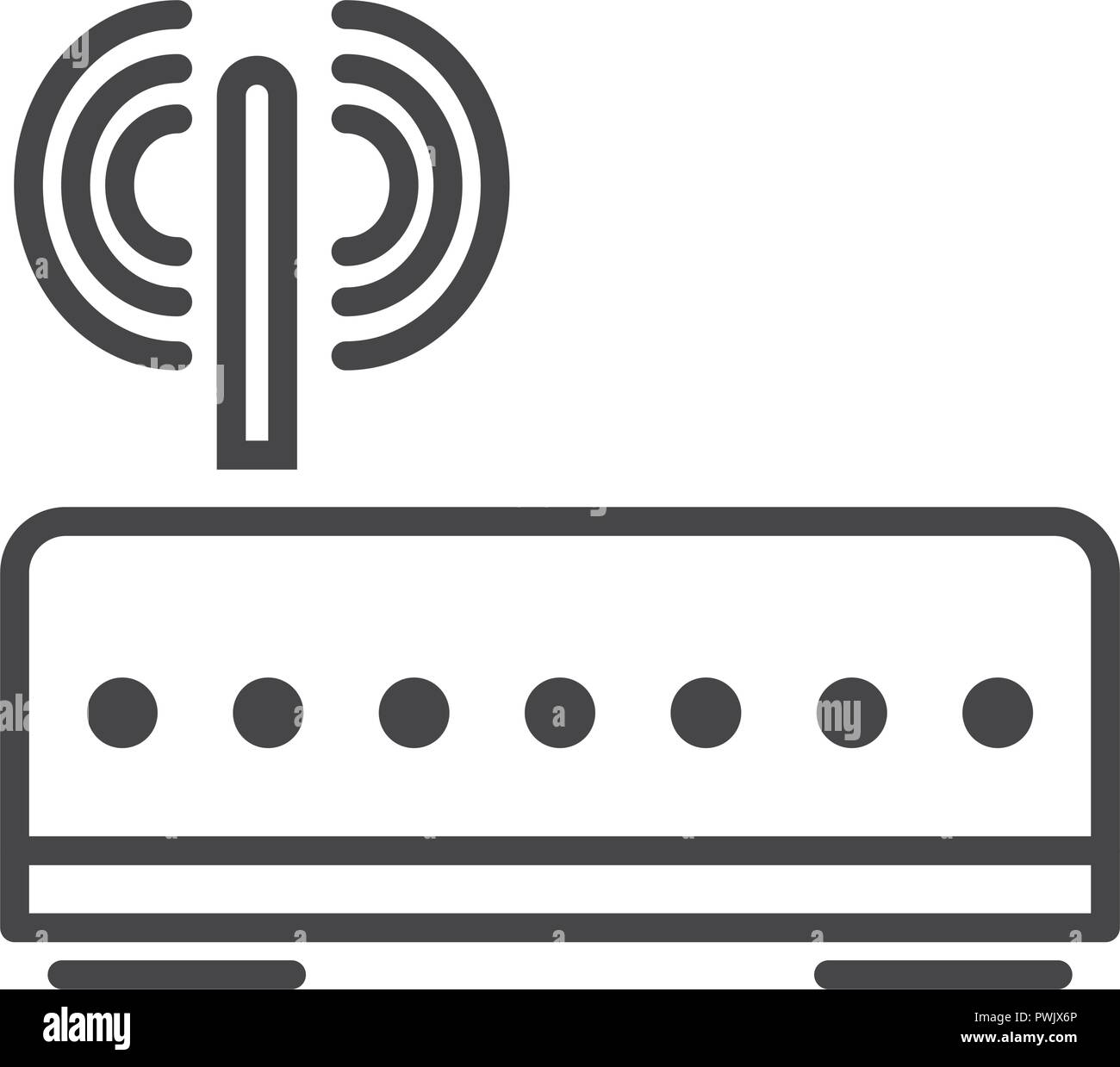 Wifi router symbol in black and white Stock Vector Image & Art Alamy