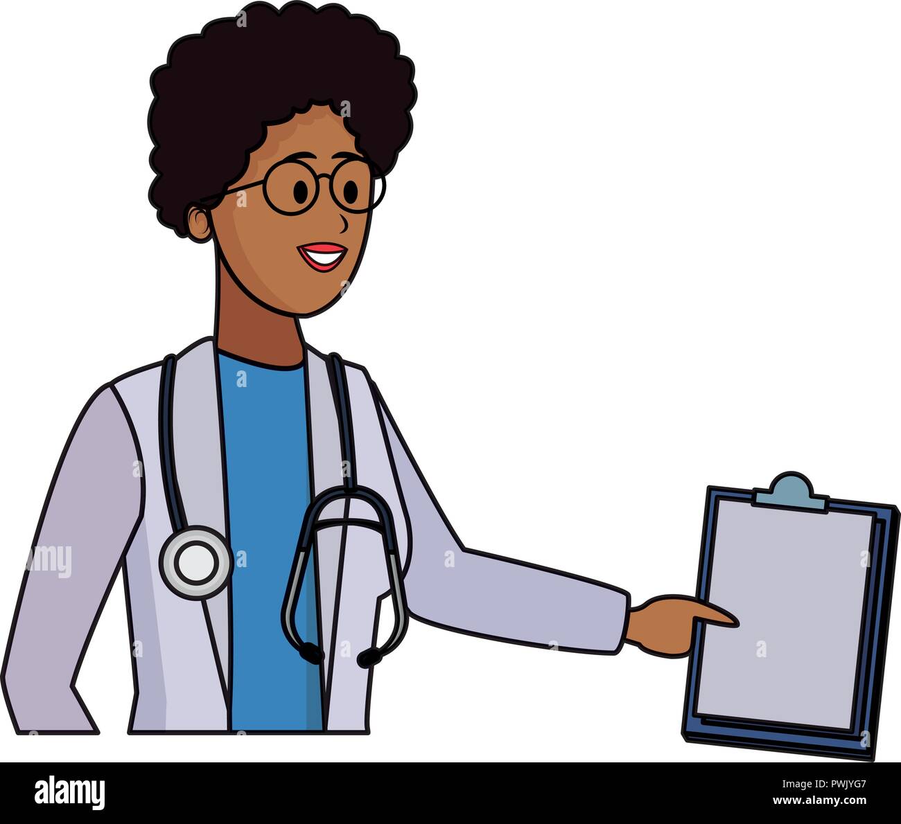 Woman Doctor With Stethoscope And Clipboard Cartoon Vector Illustration Graphic Design Stock Vector Image Art Alamy