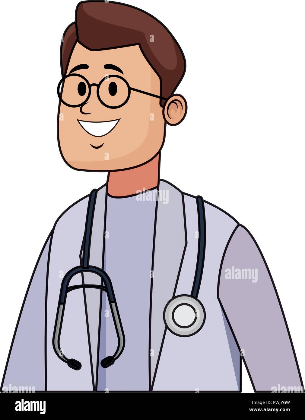 Male doctor with stethoscope cartoon vector illustration graphic design  Stock Vector Image & Art - Alamy