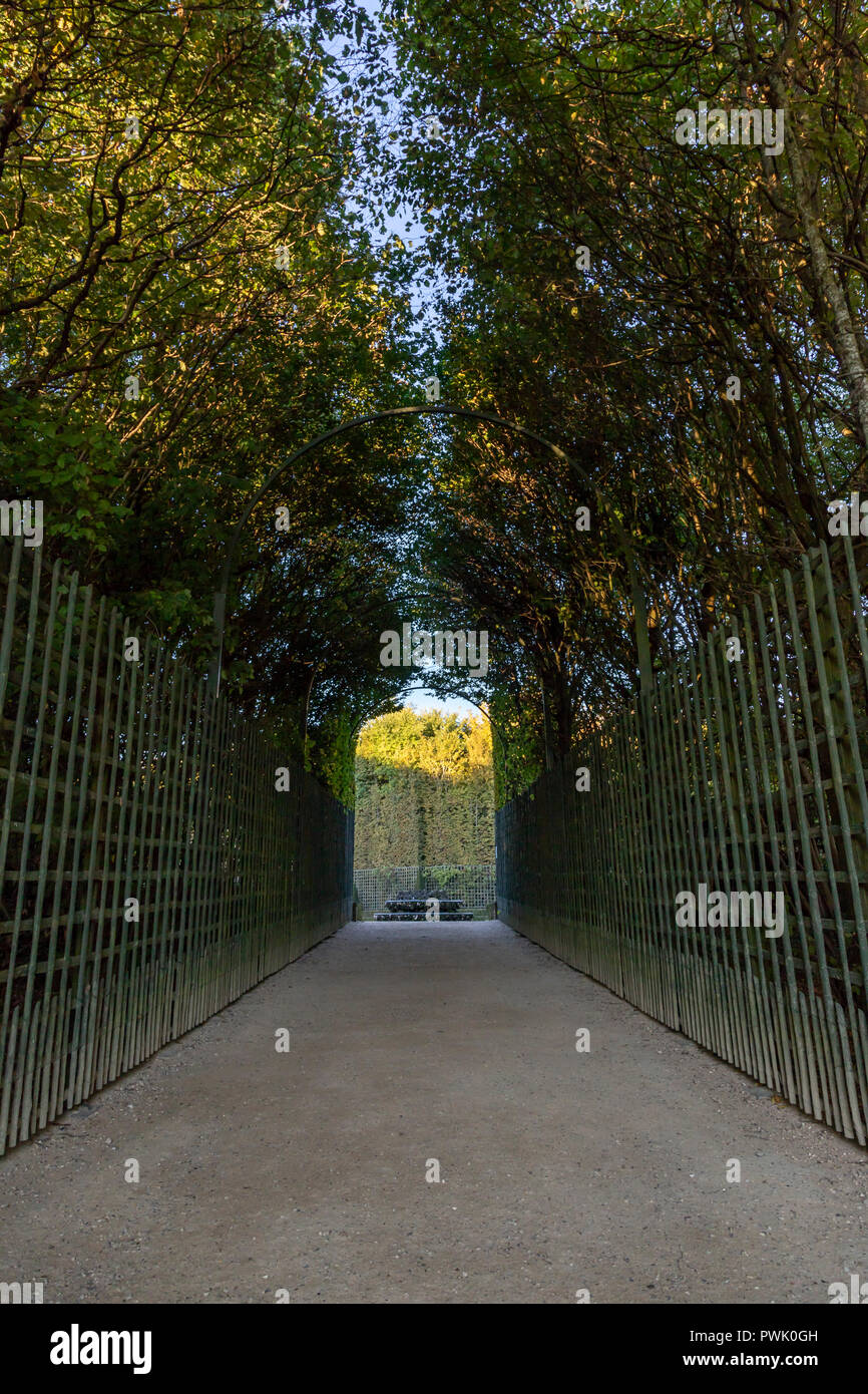 Enceladus Bosque Grove focus is of a lead a sculpture by Gaspard Marsy. The design of the bosque grove transformed this enclosed space into a crossroa Stock Photo