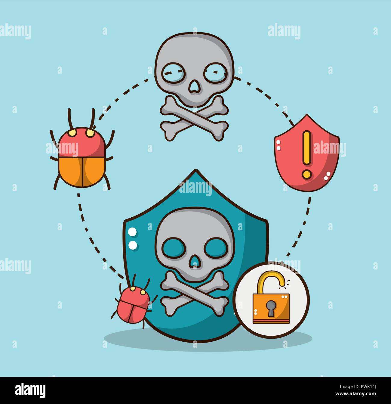Secure System Cartoon Security system technology Stock Vector Image & Art - Alamy