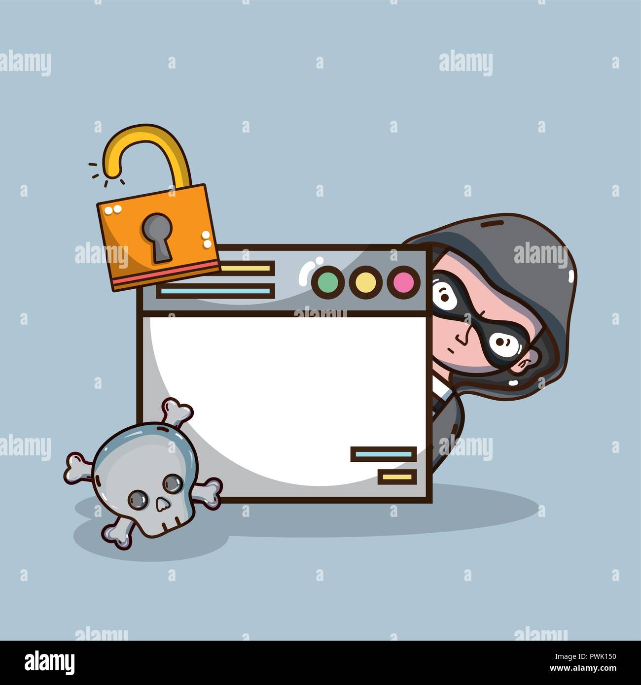 Hacker and security system technology Stock Vector