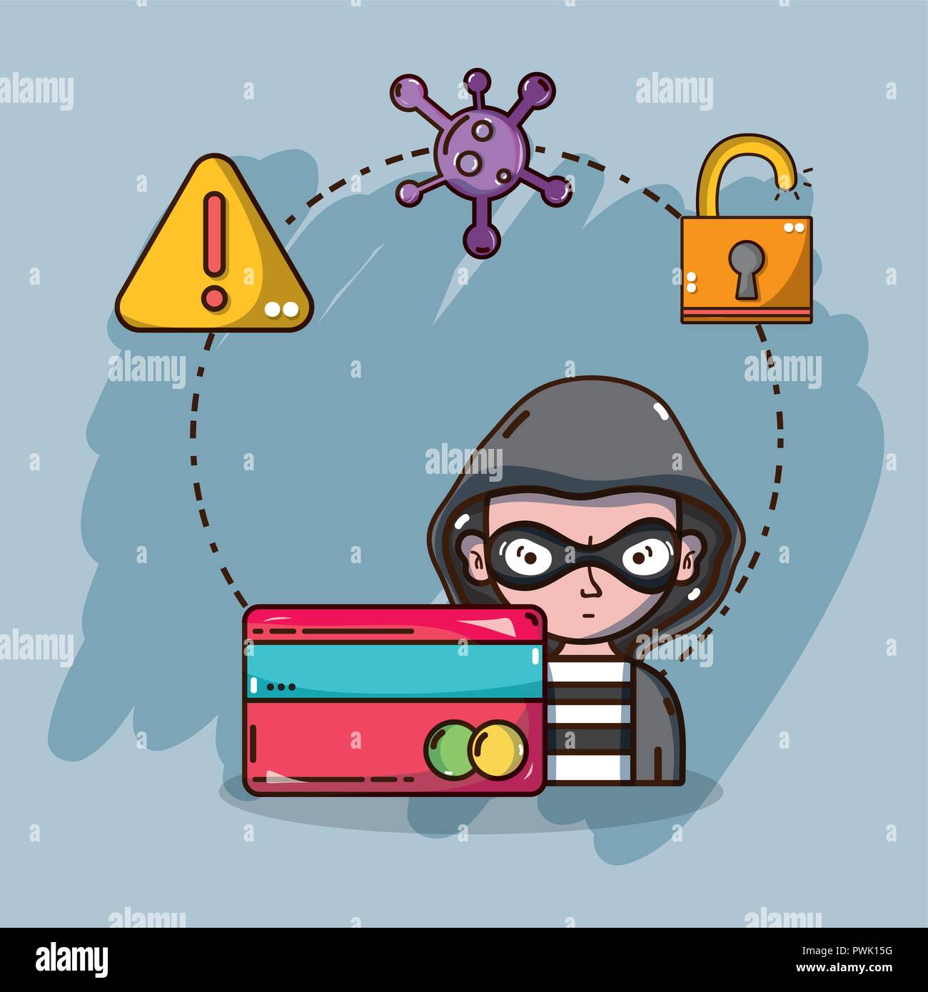 Hacker and security system technology Stock Vector