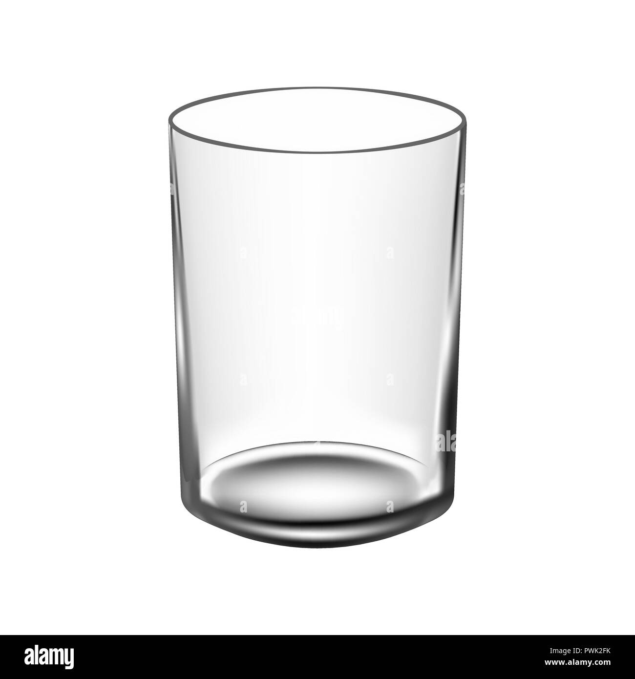 Vector water glass isolated with shadows on the transparent background ...