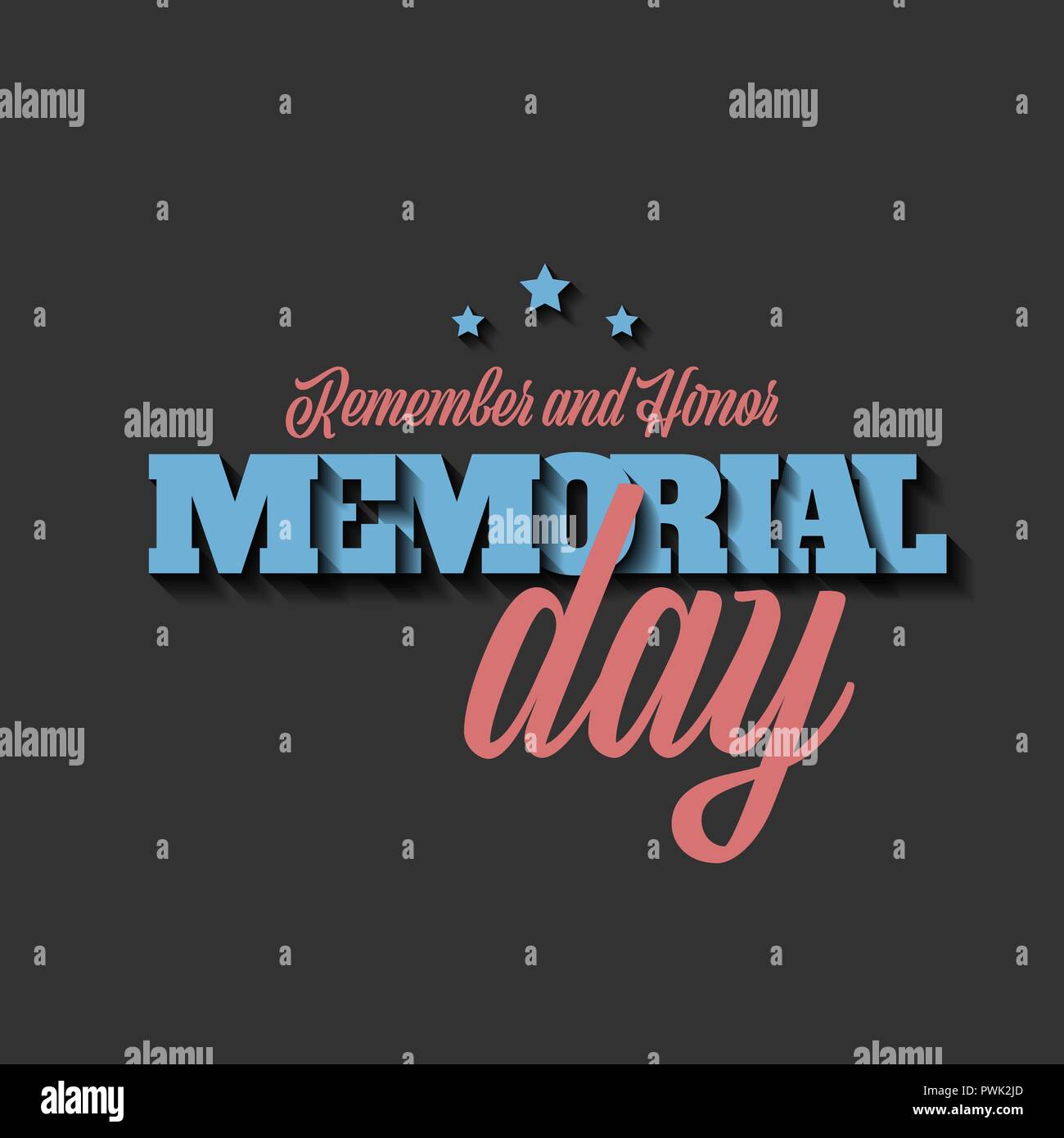 Vintage style Memorial day vector banner with American flag Stock ...