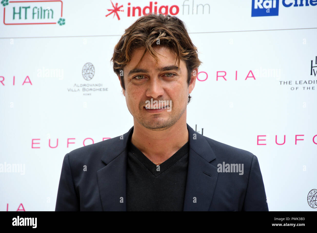 Rome Italy 16 October 2018 - Hotel Aldrovandi Villa Borghese - Presentation film EUFORIA photocall Riccardo Scamarcio in the role of Matteo Credit: Giuseppe Andidero/Alamy Live News Stock Photo
