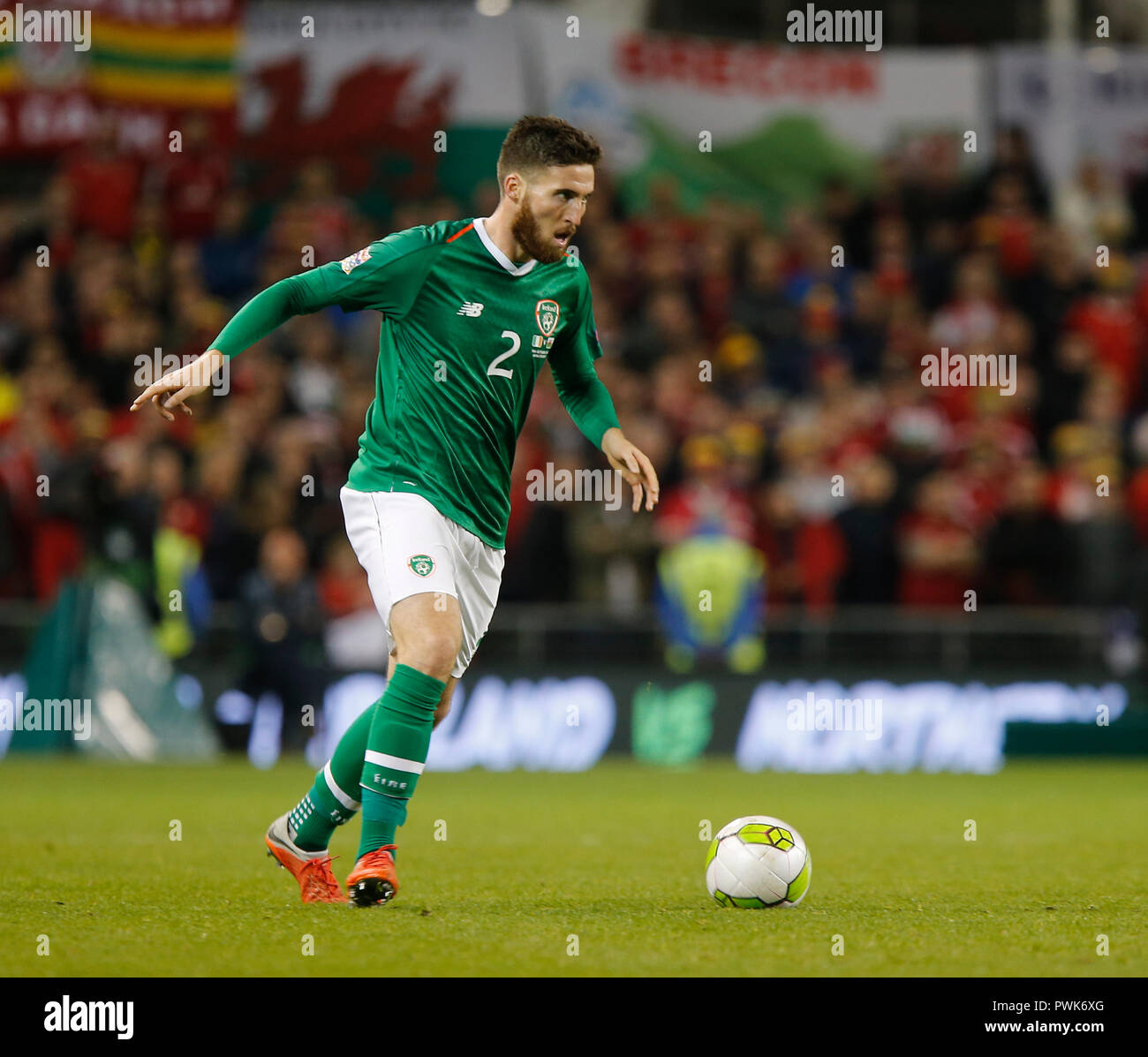 Aviva Stadium, Dublin, Ireland. 16th Oct, 2018. UEFA Nations League  football, Ireland versus Wales; Irish supporters in green body paint and  tricolour wigs Credit: Action Plus Sports/Alamy Live News Stock Photo 