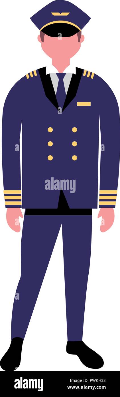 aviation pilot character profession labor vector illustration Stock Vector