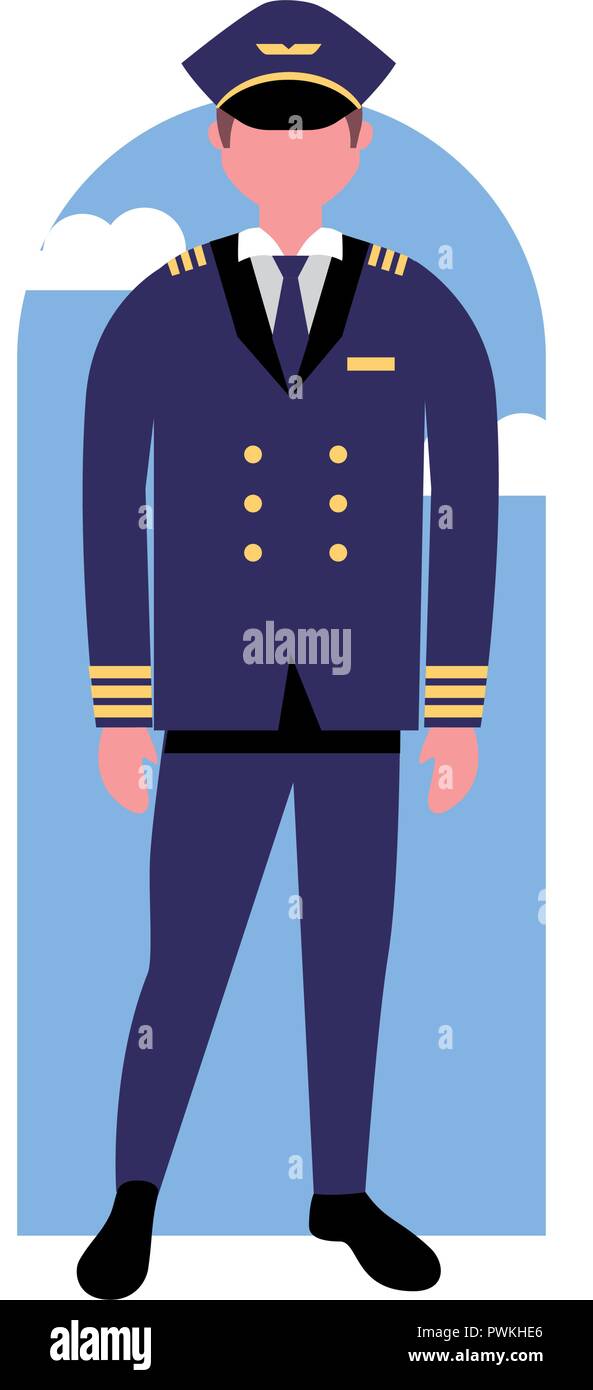 aviation pilot character profession labor vector illustration Stock Vector