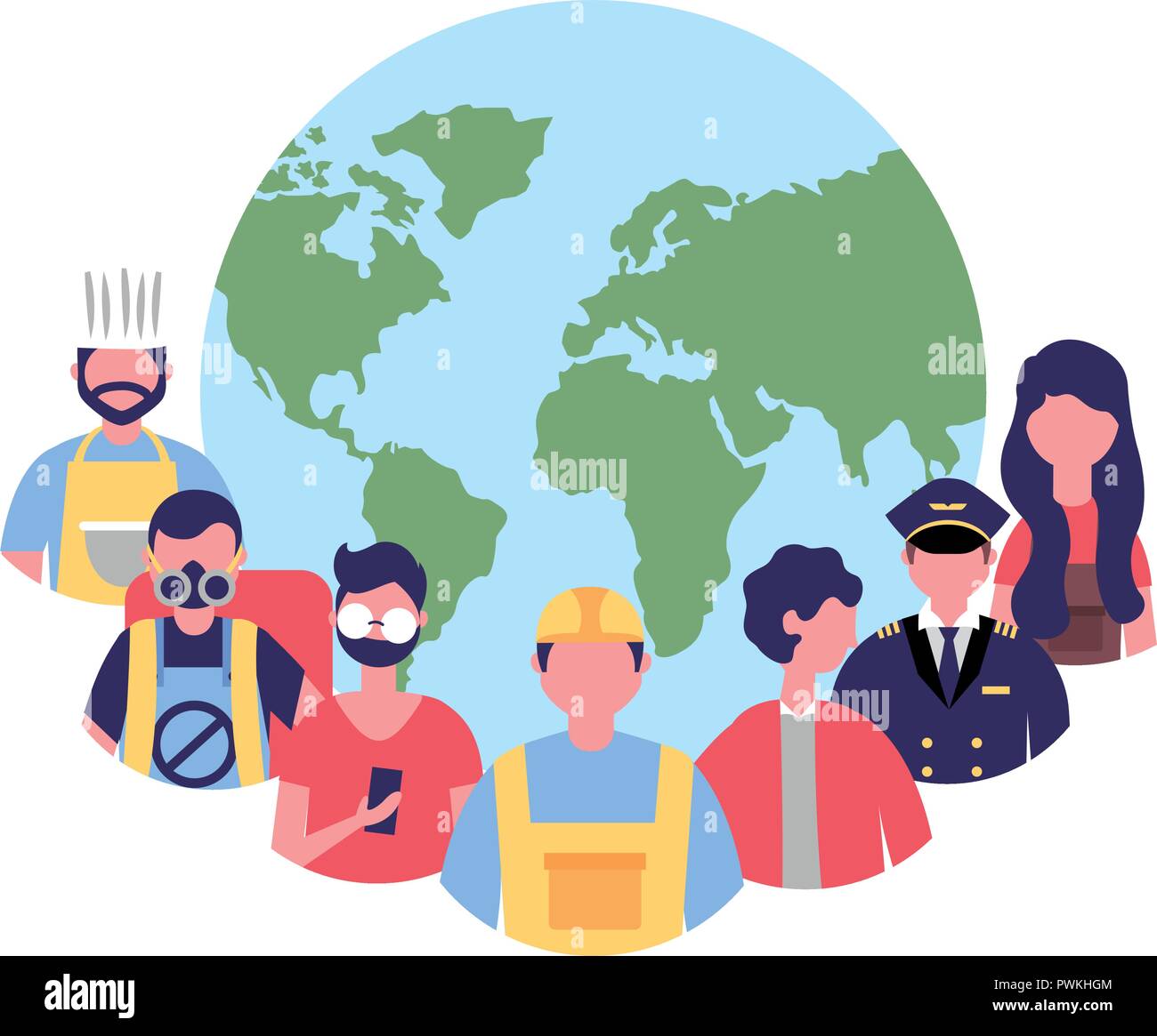 People Group World International Labor Day Vector Illustration Stock 