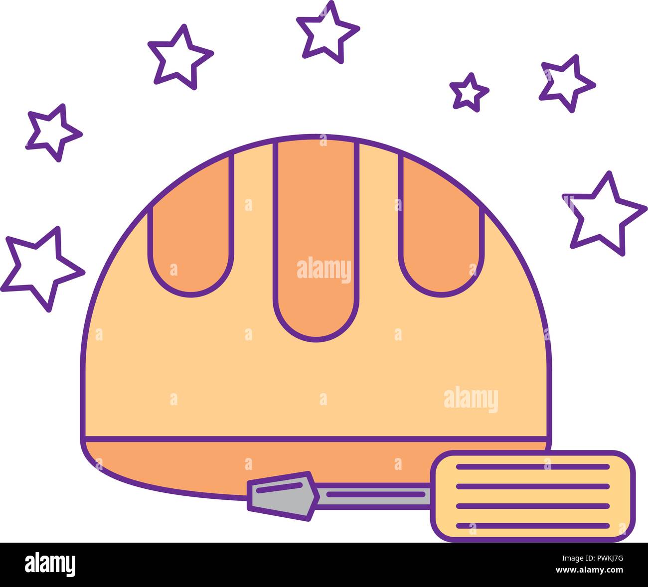 helmet and screwdriver tools labor day vector illustration Stock Vector