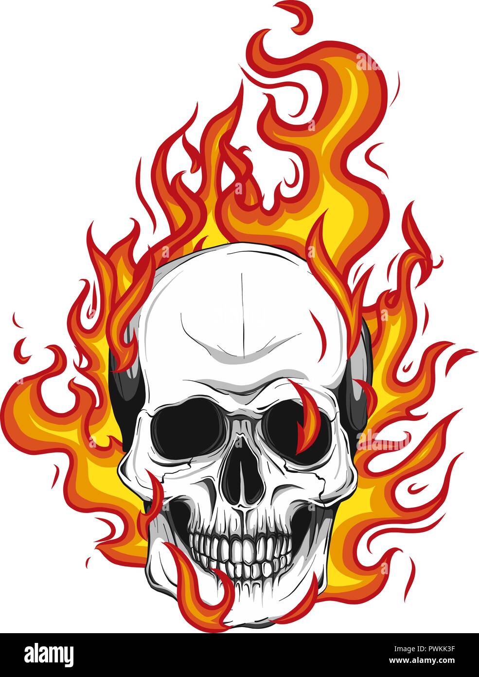 Forbidden Images Tattoo Art Studio  Tattoos  Skull  Flaming Piston