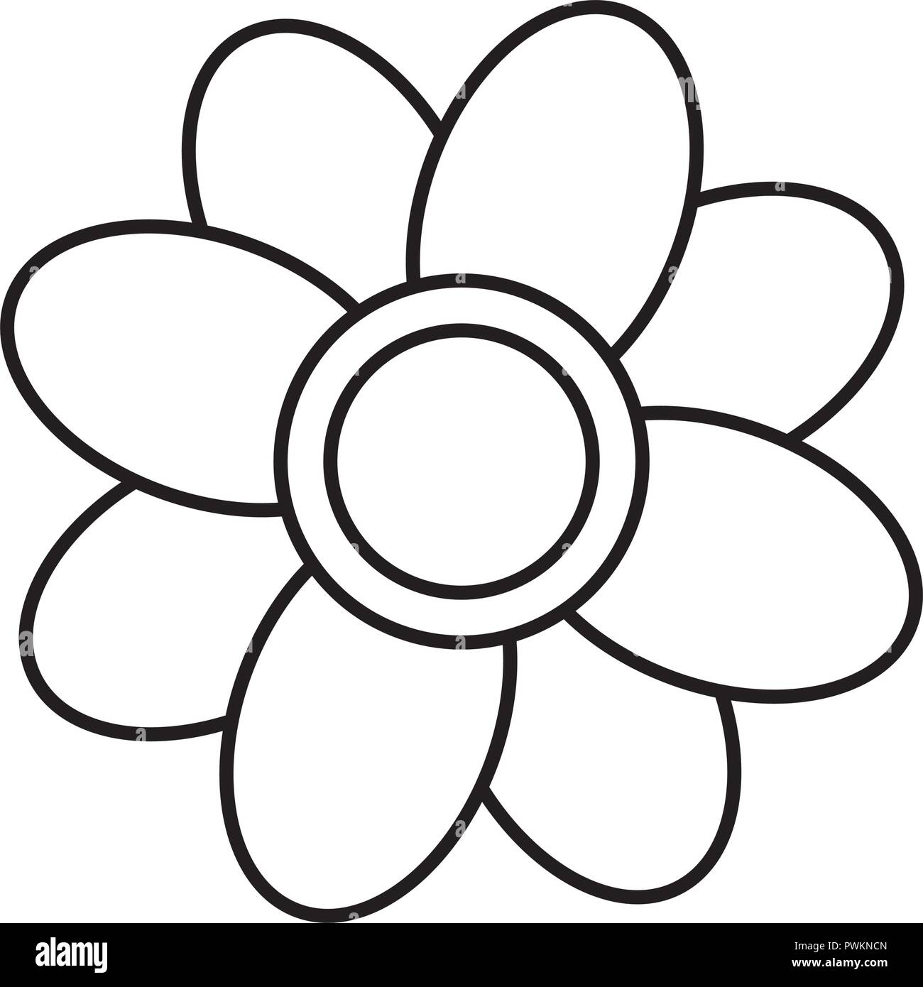 flower retro hippie style vector illustration outline Stock Vector ...