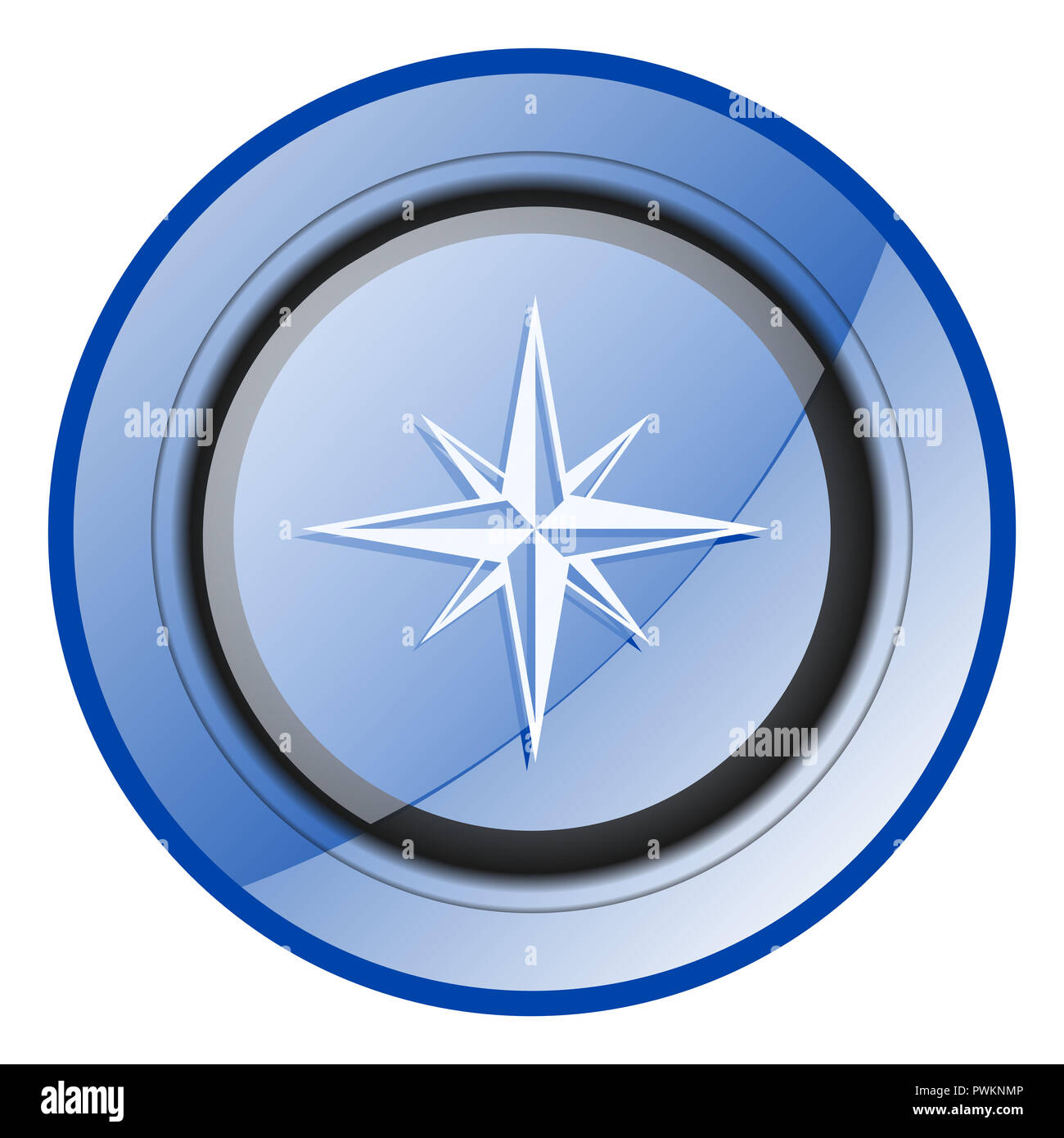 Compass blue glossy web icon Stock Photo - Alamy