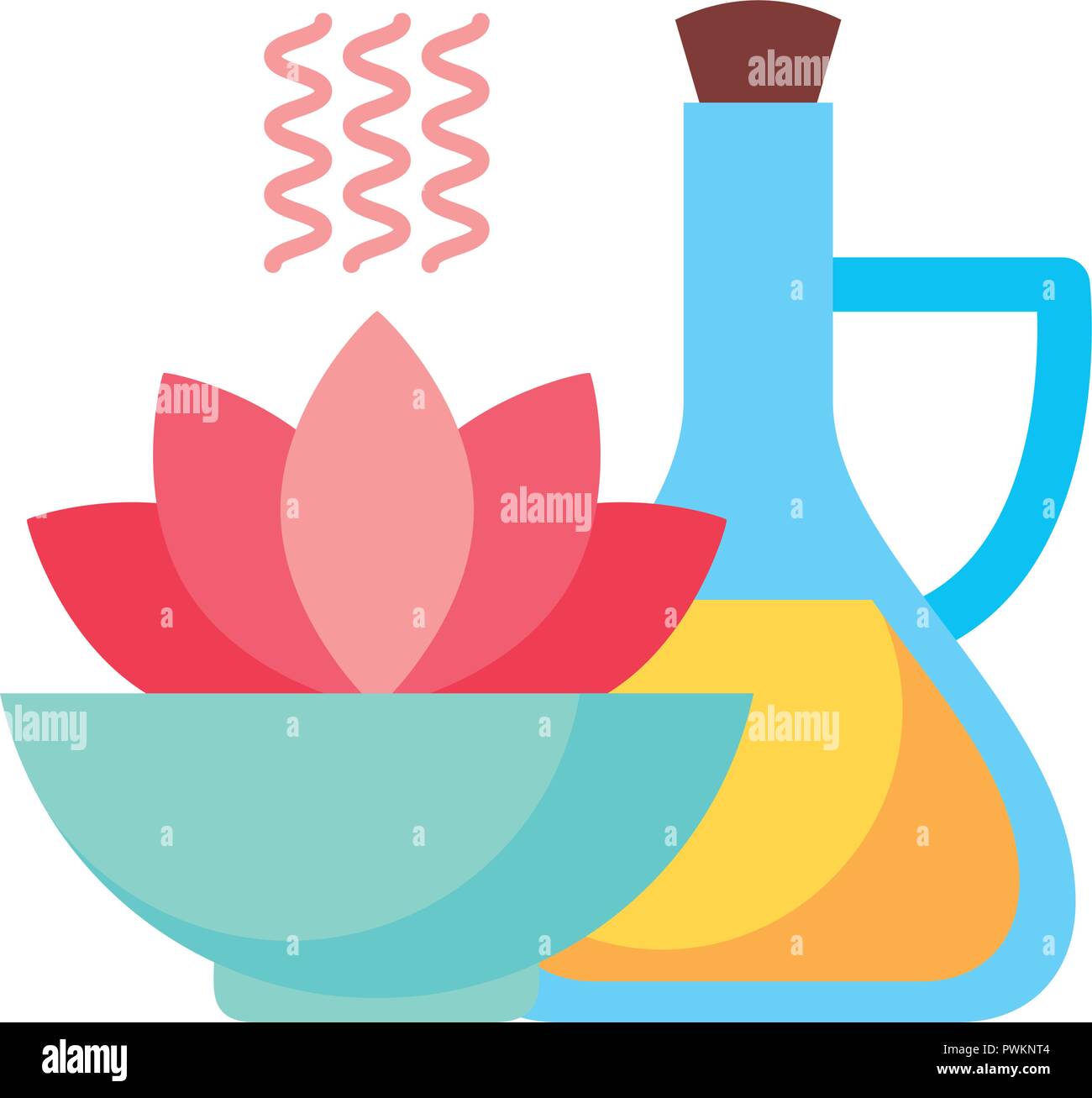 oil massage and aromatherapy spa therapy treatment vector illustration Stock Vector Image & Art