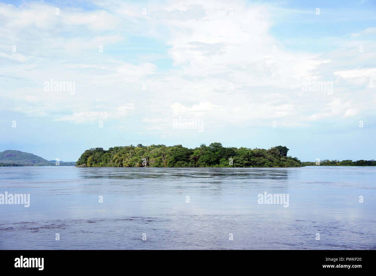Landscape photography of the Amazon region in Venezuela. High tide water. Stock Photo